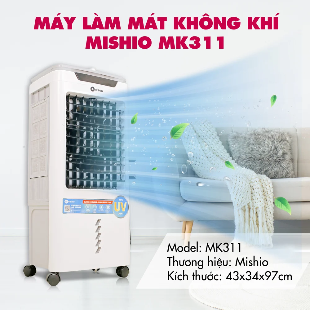 Quạt làm mát không khí diệt khuẩn UV Mishio MK311 - hinh 07