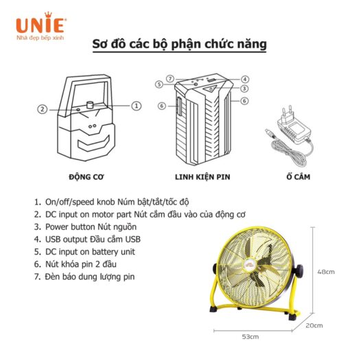 Quạt Sàn Tích Điện Unie UE880 - hinh 08